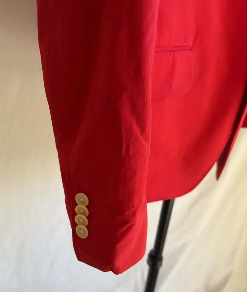 Banana Republic Tailored Fit Red Cotton Sateen Blazer 38s
